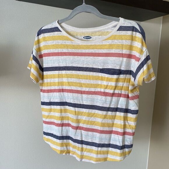 Old Navy Short Sleeve Striped Tee Shirt Size Small - Picture 1 of 7